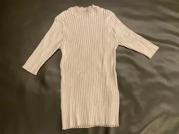 소아쥬 5부 소매 와이드 리브 니트