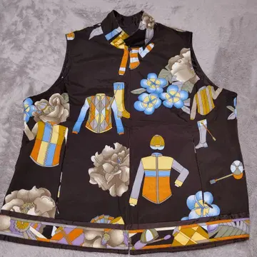 LEONARD SPORT 리버서블 베스트 올 패턴 다크 브라운 42