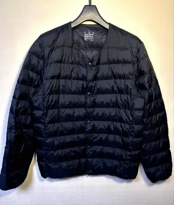 인기 무인양품 경량 다운 포켓터블 노카라 자켓 블랙 L