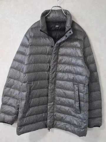 새상품급 유니클로 울트라 라이트 다운 L 사이즈 헤링본 무늬