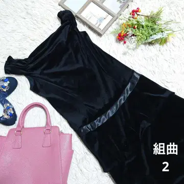 컨디션 최상 쿠미쿄쿠 원피스 (M) 블랙/벨로아/단단 스커트