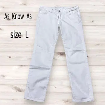 As Know As 화이트 스트레이트 데님 L 가을/겨울 스트레치