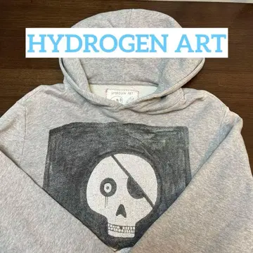 HYDROGEN ART 한정판 스컬 후드티 그레이 사이즈 L