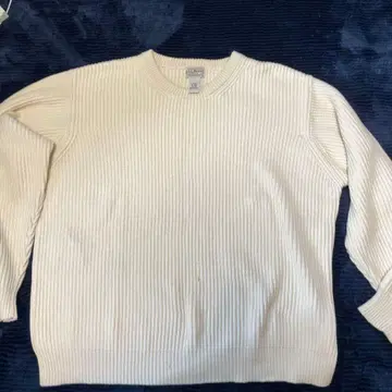 L.L.Bean 아이보리 리브 니트 스웨터 XL 사이즈
