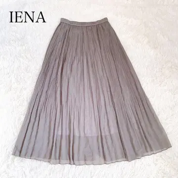 이에나 롱 플리츠 스커트 허리밴딩 그레이 계열 36 심플