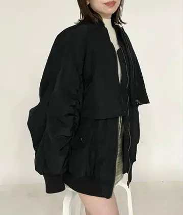 [ Heather ] 레이어드 MA-1 블랙