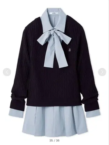 snidel 셔츠 콤비 튜닉 네이비 사이즈 1