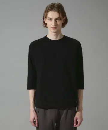 5351 POUR LES HOMMES 7부 소매 T셔츠 블랙 / 50