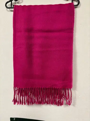 로즈 핑크 프린지 머플러 무지 심플