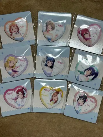 러브 라이브! 선샤인!! 하트형 캔뱃지 전 9종 세트