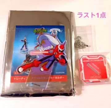 캡콤 카페 록맨 에그제 아크릴 스탠드 키링 블루스