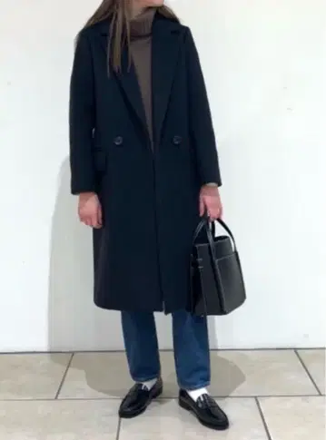 뷰티앤유스 MANTECO 테일러드 코트 체스터 코트 네이비