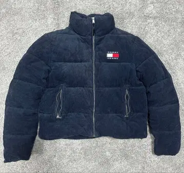 TOMMY JEANS 네이비 코듀로이 다운 자켓