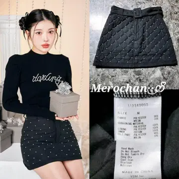 다리치 퀼팅 펄 미니 스커트 [ M ]