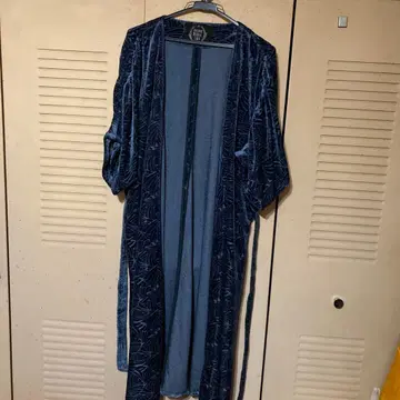 내추럴 빈티지 고아 벨벳 랩 가운 코트 F