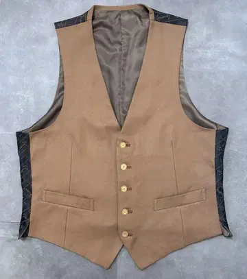 MRJOX 수트 베스트 포멀 베스트 울 100% 일본제 카멜 S