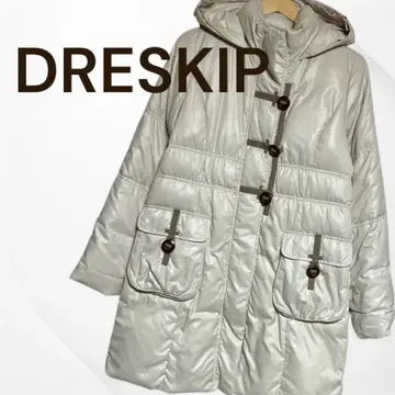 DRESKIP 롱 다운 자켓 코트 화이트 베이지 더플