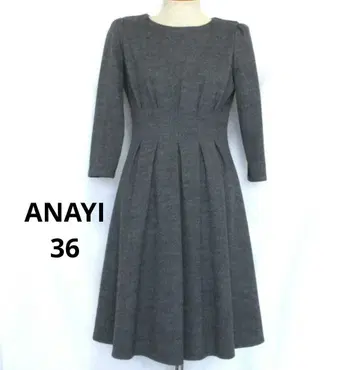 ANAYI 아나이 그레이 허리 턱 울 원피스 일본제