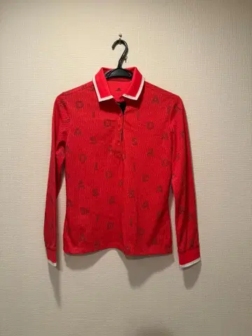 adidas 골프 여성용 긴팔 피케 셔츠 빨간색 계열 미착용