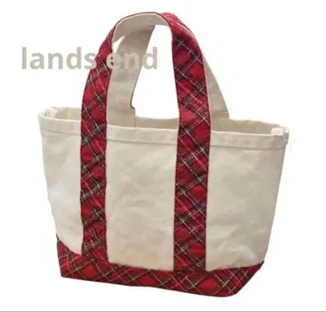 LANDS' END 타탄 체크 미니 토트