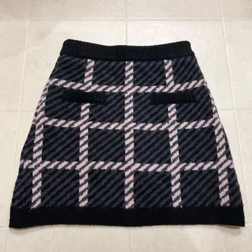 darich 스커트 체크 니트 미니 팬츠 블랙 셋업