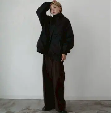 hideka 지퍼 블루종 블랙 시마무라