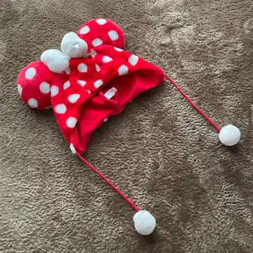 빨간색 x 화이트 도트 리본 팬캡 | 도쿄 디즈니랜드 크리스마스
