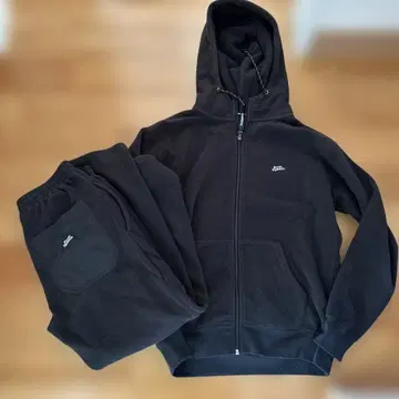 Free Speech 블랙 후드 부착 후드티 셋업