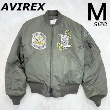 [ 레어 ] 중후한 AVIREX MA-1 플라이트 자켓 와펜 자수 M