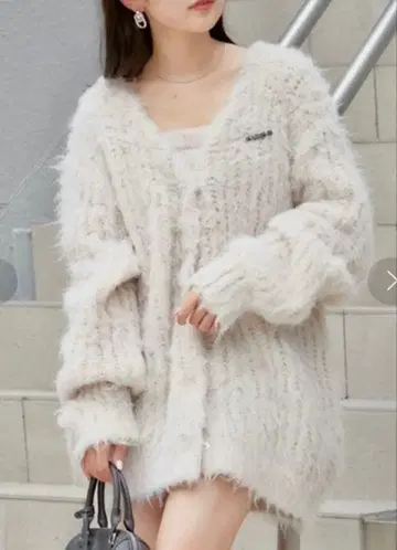 CHICO 샤기 모헤어 가디건