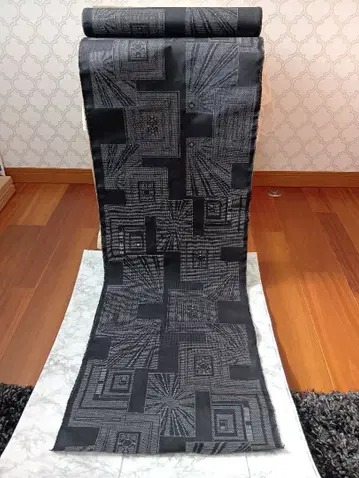 오시마 명주 순수 실크 블랙 화이트 옷감 한국제 미사용품 141