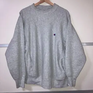 90s Champion 리버스 위브 L 그레이 모크넥 자수