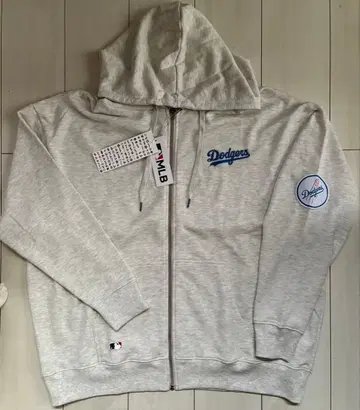 새상품 3 L사이즈 MLB 다저스 풀 집업 후드티 오트밀