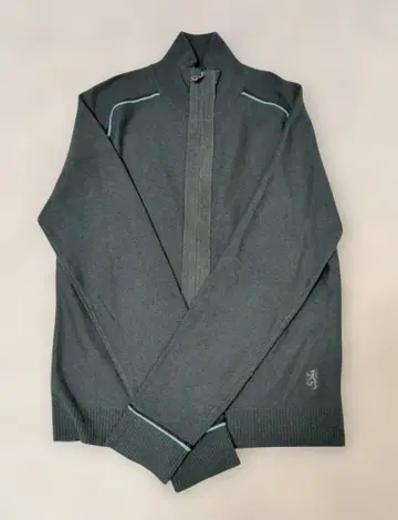 pringle 프링글 다크 그린 집업 가디건 모 M