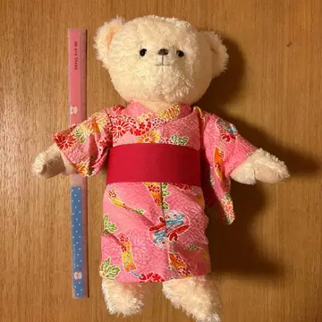 핑크 유카타 곰 봉제 인형