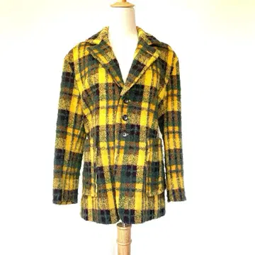 D XUE ROUP 풀오버 자켓 코트 체크 옐로우 컬러 M