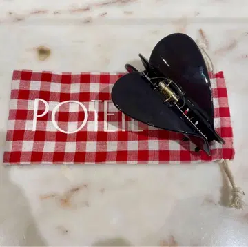 [ 미사용 새상품 ] POTETE big heart clip black