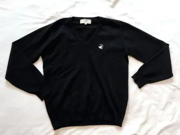 캐시미어 100% V넥 니트 스웨터 L 캐시미어 블랙