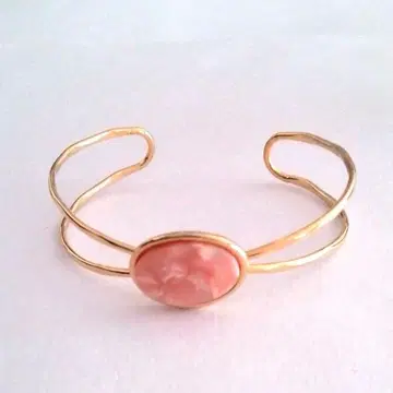 뱅글 골드 핑크 스톤 쉘 팔찌