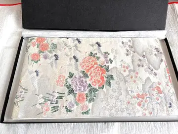 꽃무늬와 학 자수 후쿠로 오비