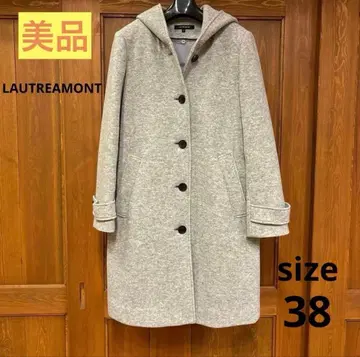 [ 새상품급 ] 로트레아몽 롱 코트 울 후드 그레이 가을/겨울 아우터