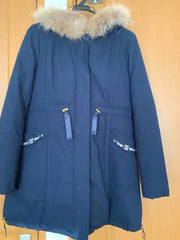 네이비 퍼 다운 자켓