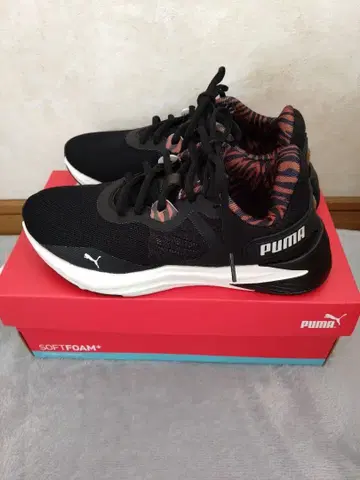 PUMA 우먼 애니멀 믹스 블랙 스니커즈 23cm