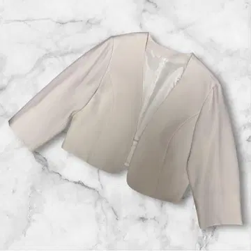 빅 사이즈 애드 루즈 노카라 자켓 숏 기장 경사에도