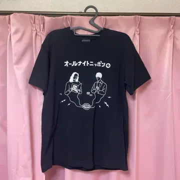 올나이트 니폰 T셔츠 M 사이즈 블랙