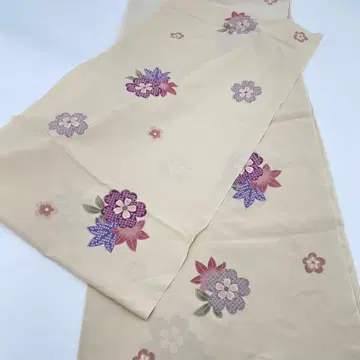 기모노 원단 12m 베이지 꽃무늬