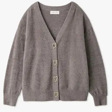 [압축 발송] 스나이델 홈 하트 버튼 가디건 다크 그레이