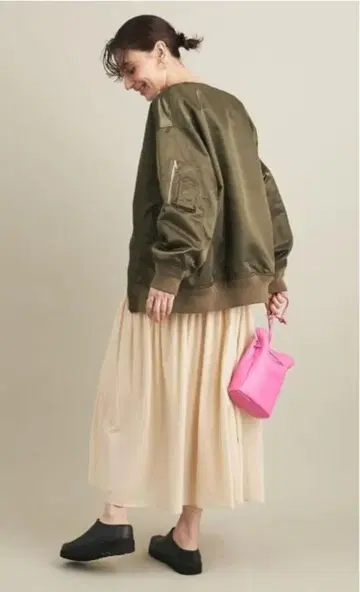 BEAUTY&YOUTH 튜닉 기장 노카라 MA-1 자켓