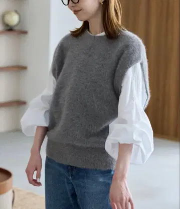 SLOBE IENA 폭스 알파카 니트 베스트