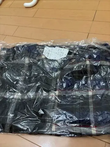 스칼라 긴팔 셔츠 M 네이비 계열 체크